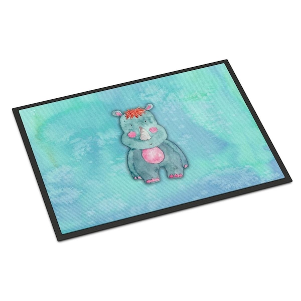 Carolines Treasures 24 x 36 in. Rhinoceros Watercolor Indoor or Outdoor Mat BB7381JMAT - main